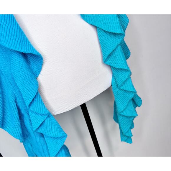 Lombaggi Scarf Peruvian Angora Blend Ruffle Long Scarf 76x14 - Picture 4 of 11